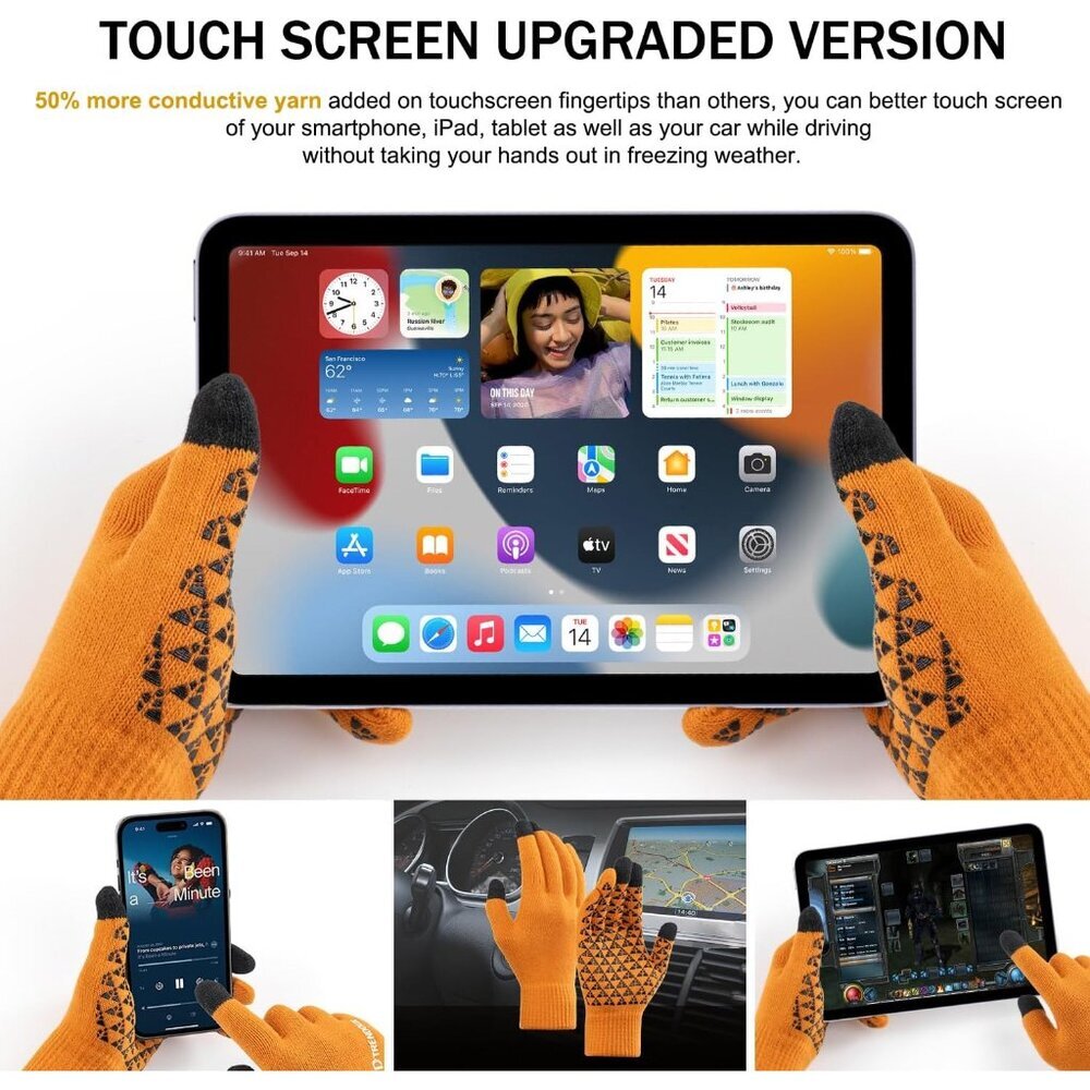Winter Gloves for Men Women - Upgraded Touch Screen Cold Weather Thermal Warm Kn - Picture 2 of 6